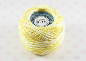 Пряжа Ирис меланж 100% хлопок 10г 82м Р-15 желтый-белый