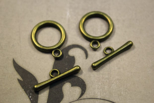 Замок-тогл 1.5 см 5 шт под т.бронзу