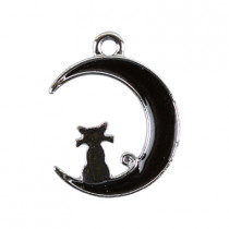 "Zlatka" Подвеска MFG 2 шт №17 Кошка на луне 16 x 20 мм