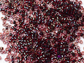 Бисер Япония MIYUKI Delica цилиндрический 11/0 5г DB-0297 тёмно-гранатово-серый радужный с цветной линией